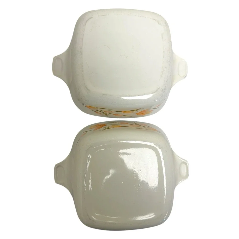 Vintage 80s-90s Corning Ware Floral P-43-B 700mL Casserole Dish Lot‎ Of 2